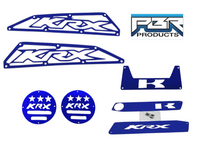 Kawasaki KRX accessory kit: Dash kit, Frog Skin, cubby, and Drains - Blue